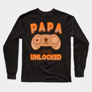 Pregnancy Announcement Papa Level Unlocked Controller Long Sleeve T-Shirt